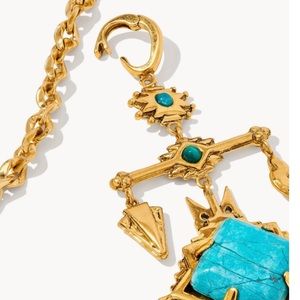 Kendra Scott Cass Vintage Gold Large Long Pendant Necklace